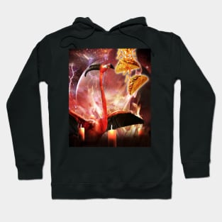 Demon Flamingo Eating Taco & Fries Hoodie